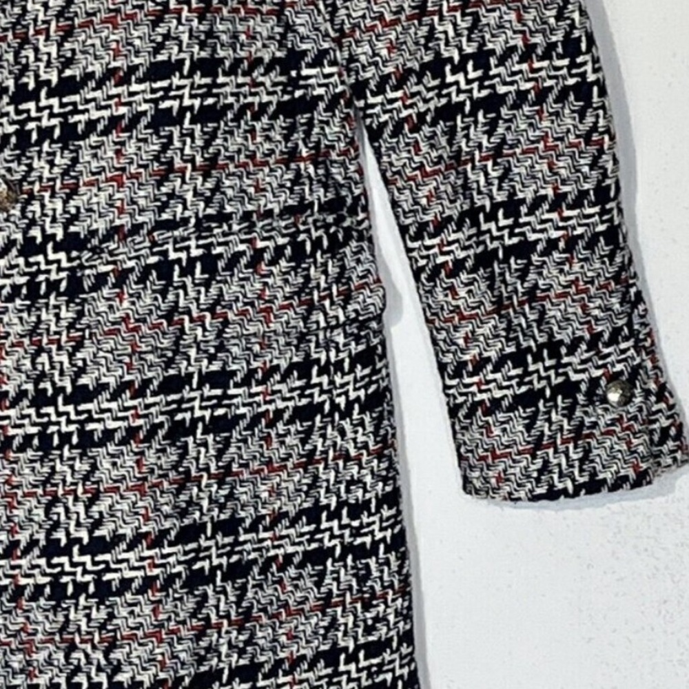 Zara Tweed Blazer Jacket Navy & Red Plaid - Picture 7 of 16